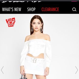 NWOT Dolls Kill white off-shoulder corset top🤍🕊